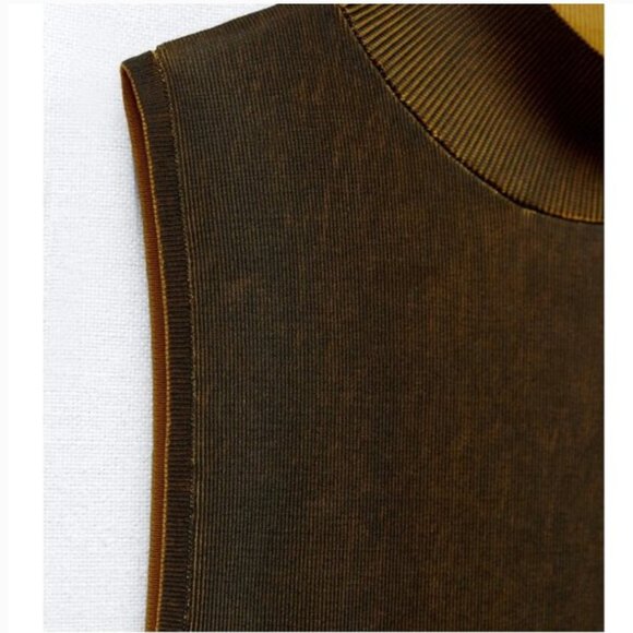 Zara Distressrd-Effect Knit Mock Turtleneck Dress Size Small - Picture 8 of 8
